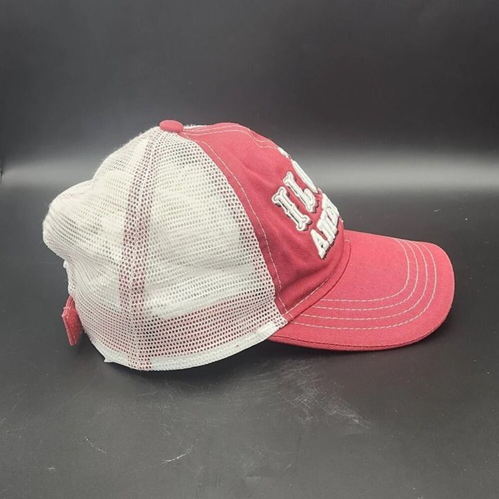 Shyanne I Love America Hat USA Cap Adjustable Garnet Red White Mesh Distressed - Picture 4 of 8